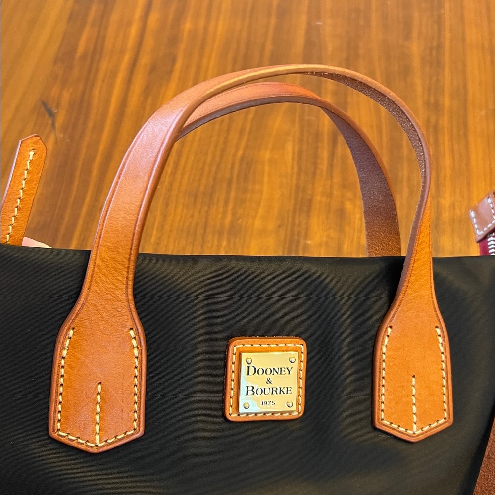 Dooney & Bourke Black Nylon Crossbody Bag with Tan Leather Accents - Picture 7 of 12